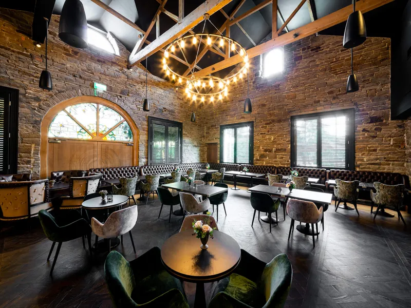 The seating area in the bar of the Coach House, Manor House, Lindley