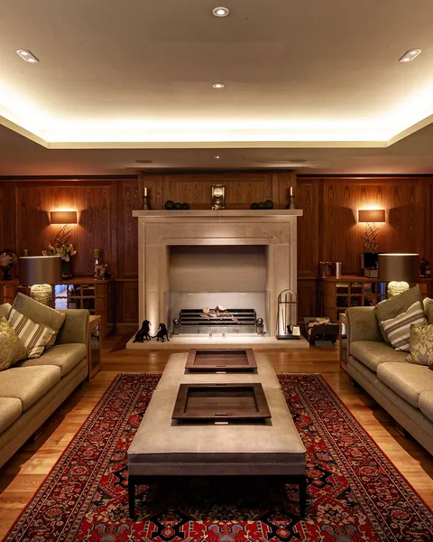 Cove lighting in a smart drawing room
